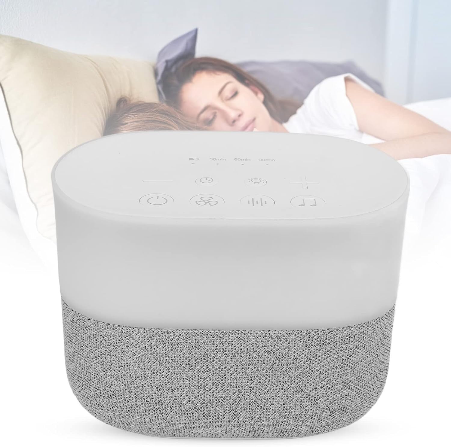 Portable White Noise Machine – 26 Soothing Sounds, Night Light, Travel