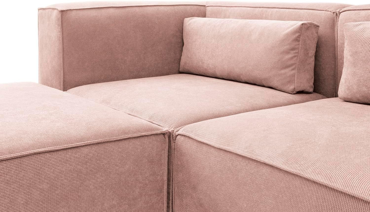 Pink Corner Sofa L Shape | Reversible Modular 3 Seater Sectional Couch