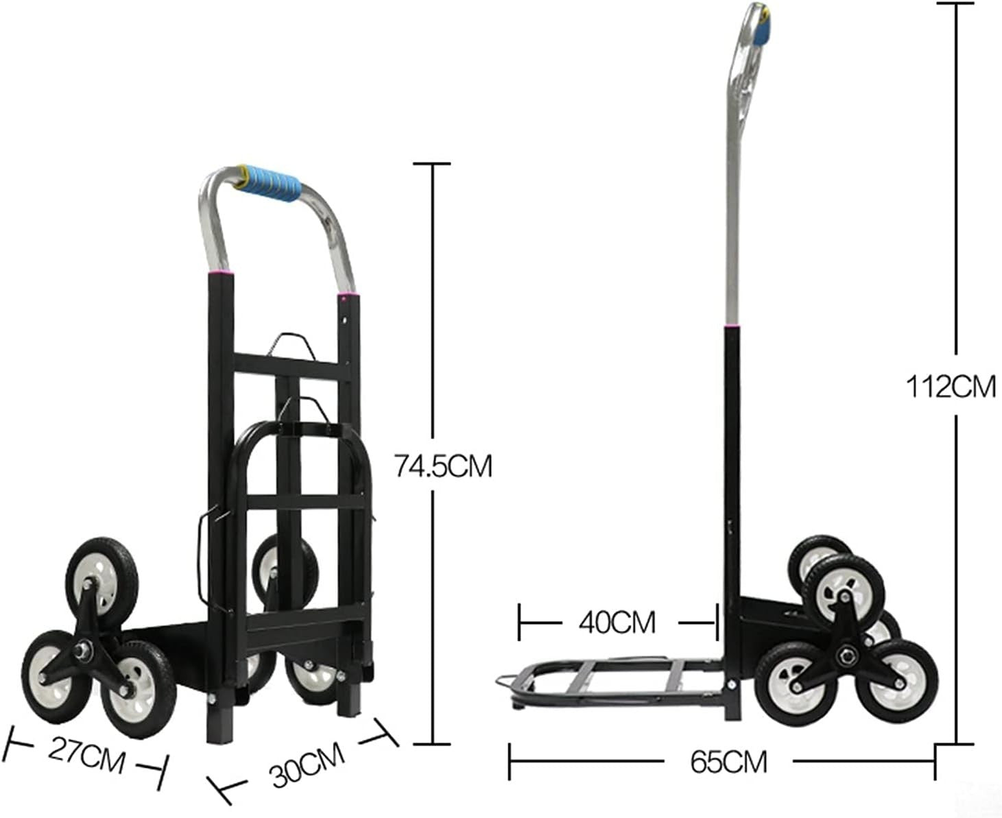 Stair Climbing Hand Truck 100kg Folding 6 Wheel Portable Trolley