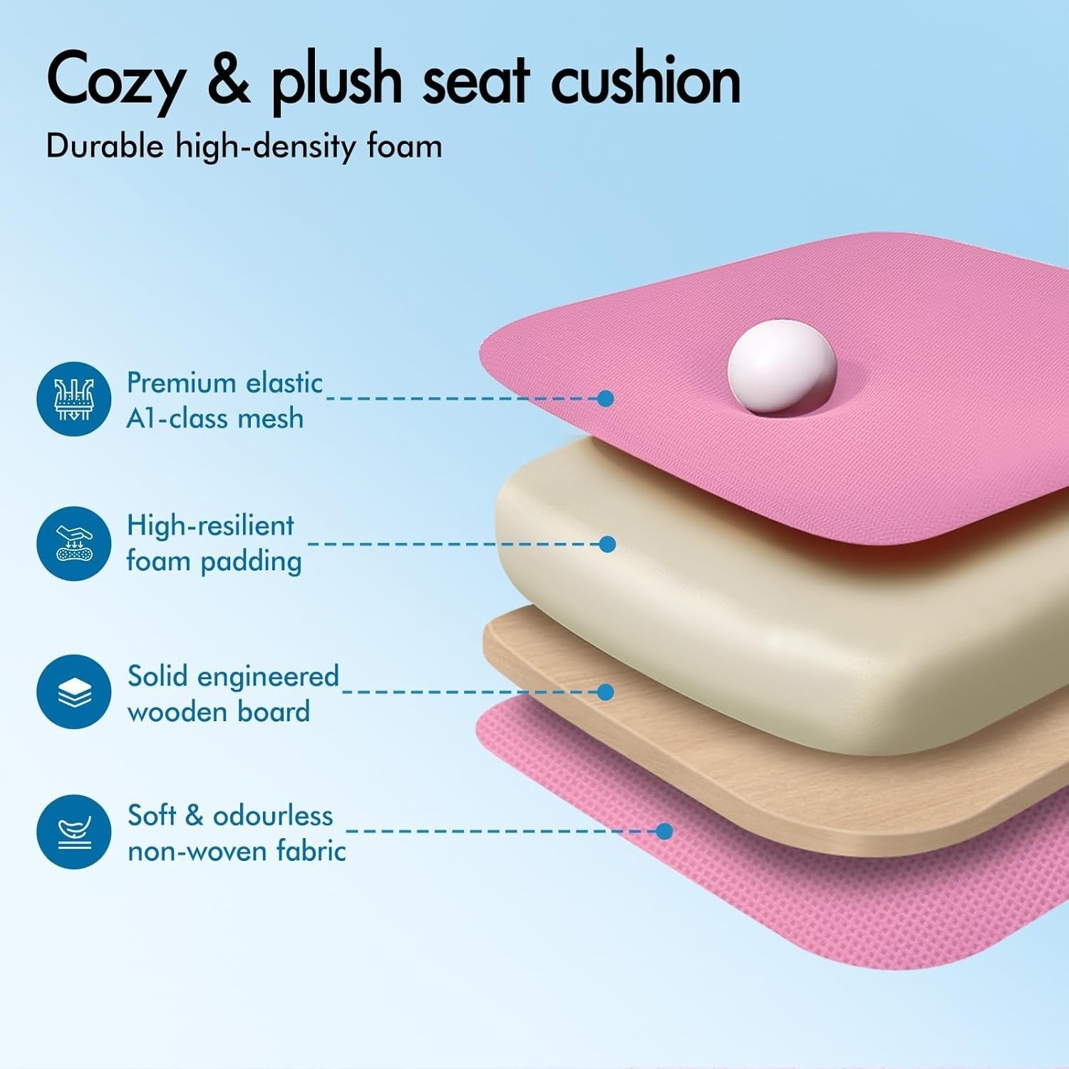 Ergonomic Mesh Office Chair Pink Adjustable Headrest Flip Arms Swivel 180kg