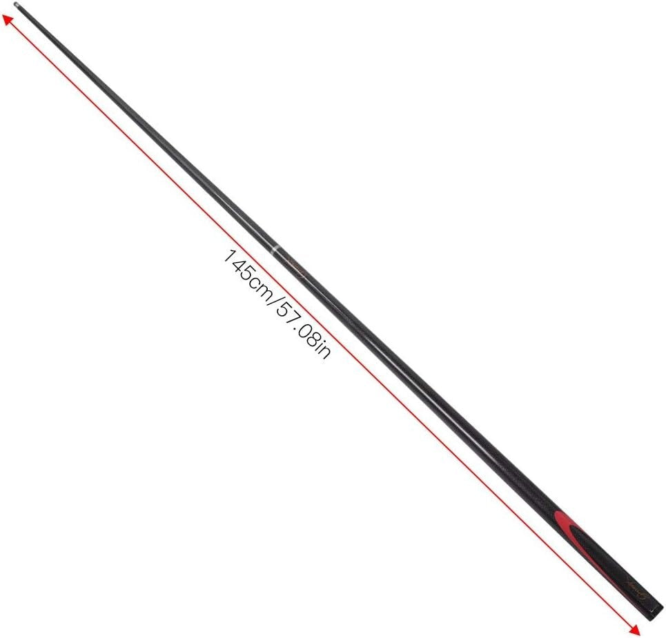 57" Carbon Snooker Pool Cue 9mm Tip Black Warp Resistant