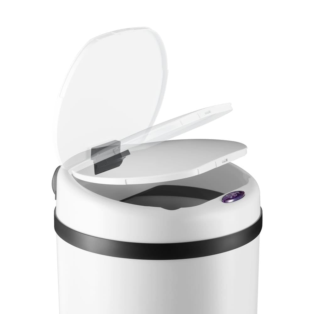 30L Motion Sensor Kitchen Bin White Undercounter Stainless