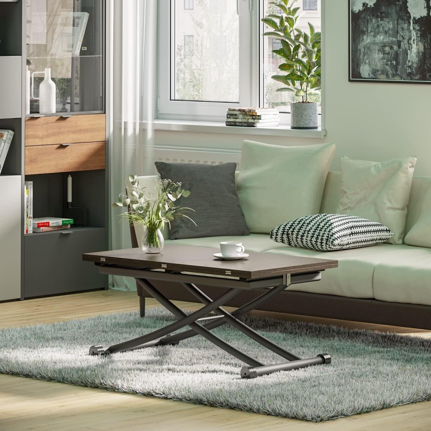Height Adjustable Expandable Space Saving Coffee Dining Table