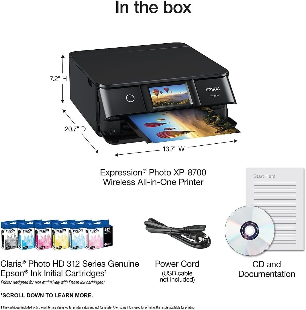 Wireless All-in-One Photo Printer | 6-Color Claria HD, 4.3" Touchscreen