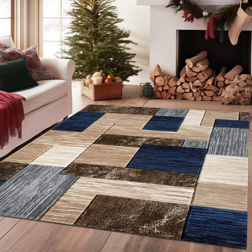Extra Large Area Rug 200x290cm Soft Abstract Living Room Carpet Thick