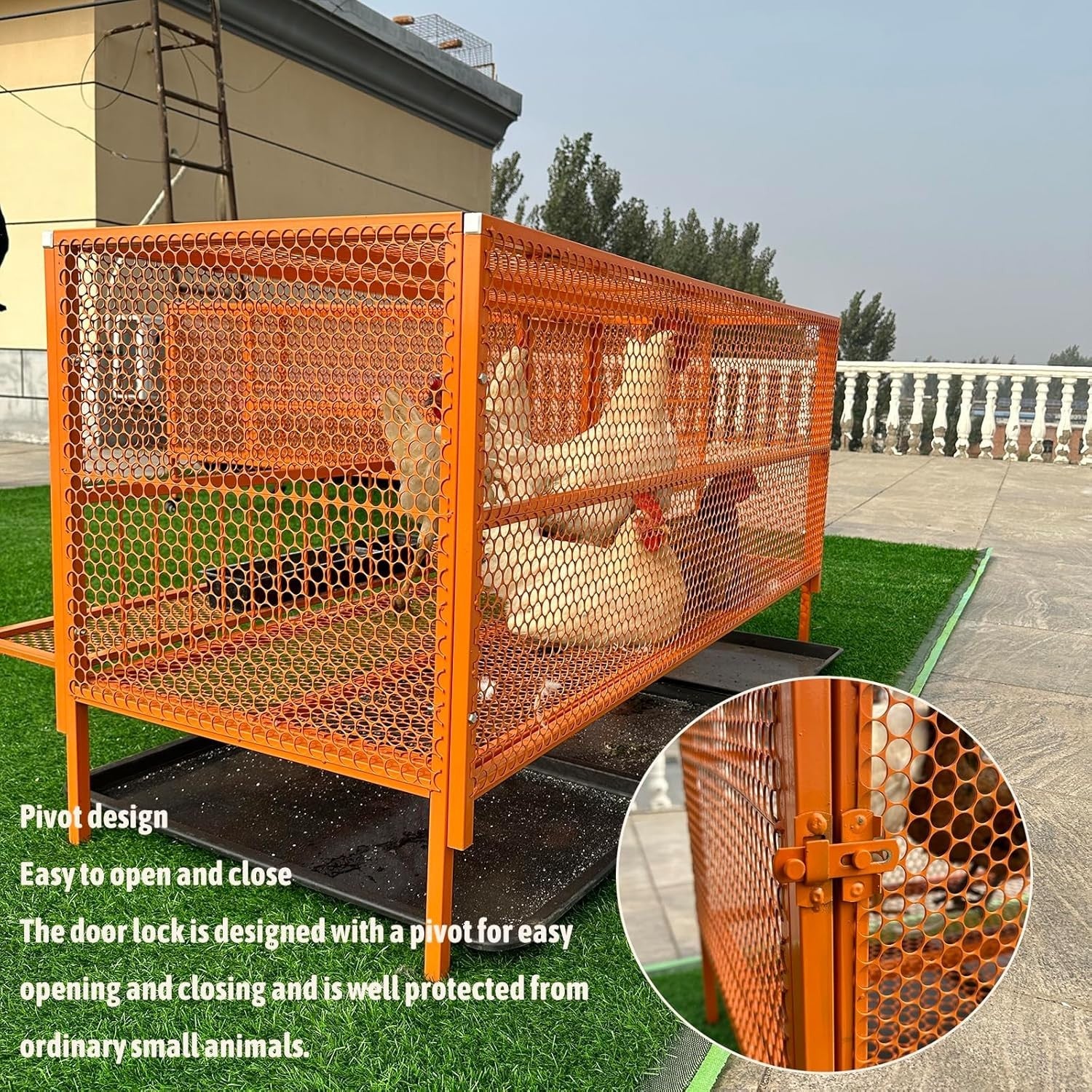 100cm Galvanised Steel Chicken Coop Poultry Cage Run