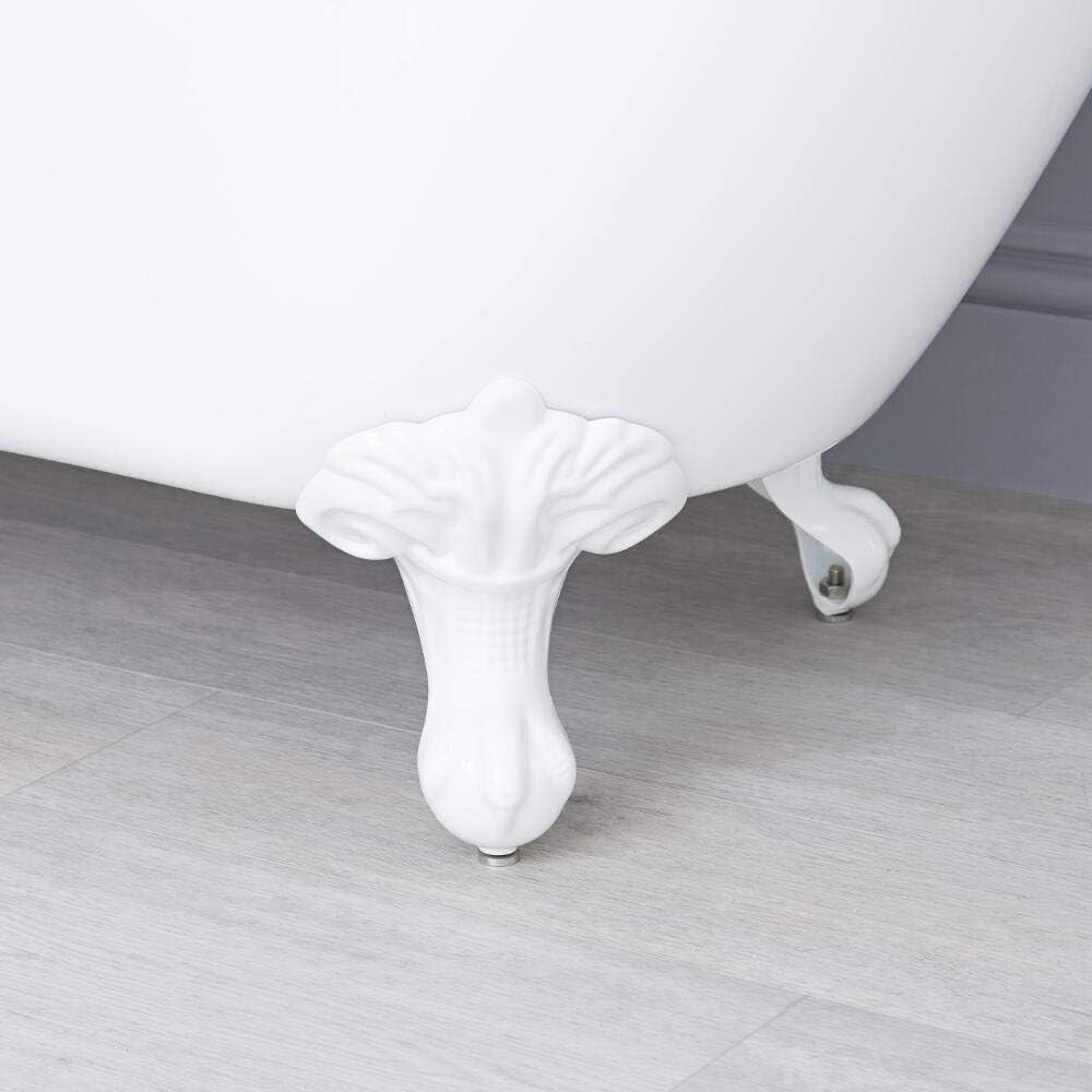 White Double Ended Freestanding Slipper Bath 1750x730mm White Claw Feet