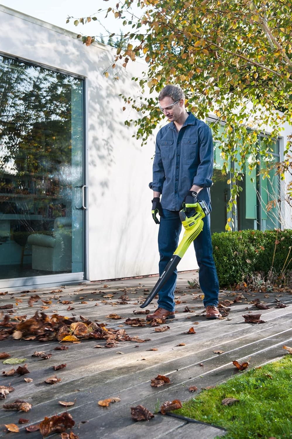 18V Cordless Leaf Blower Lightweight Garden Air Blower 245km/h Tool Only