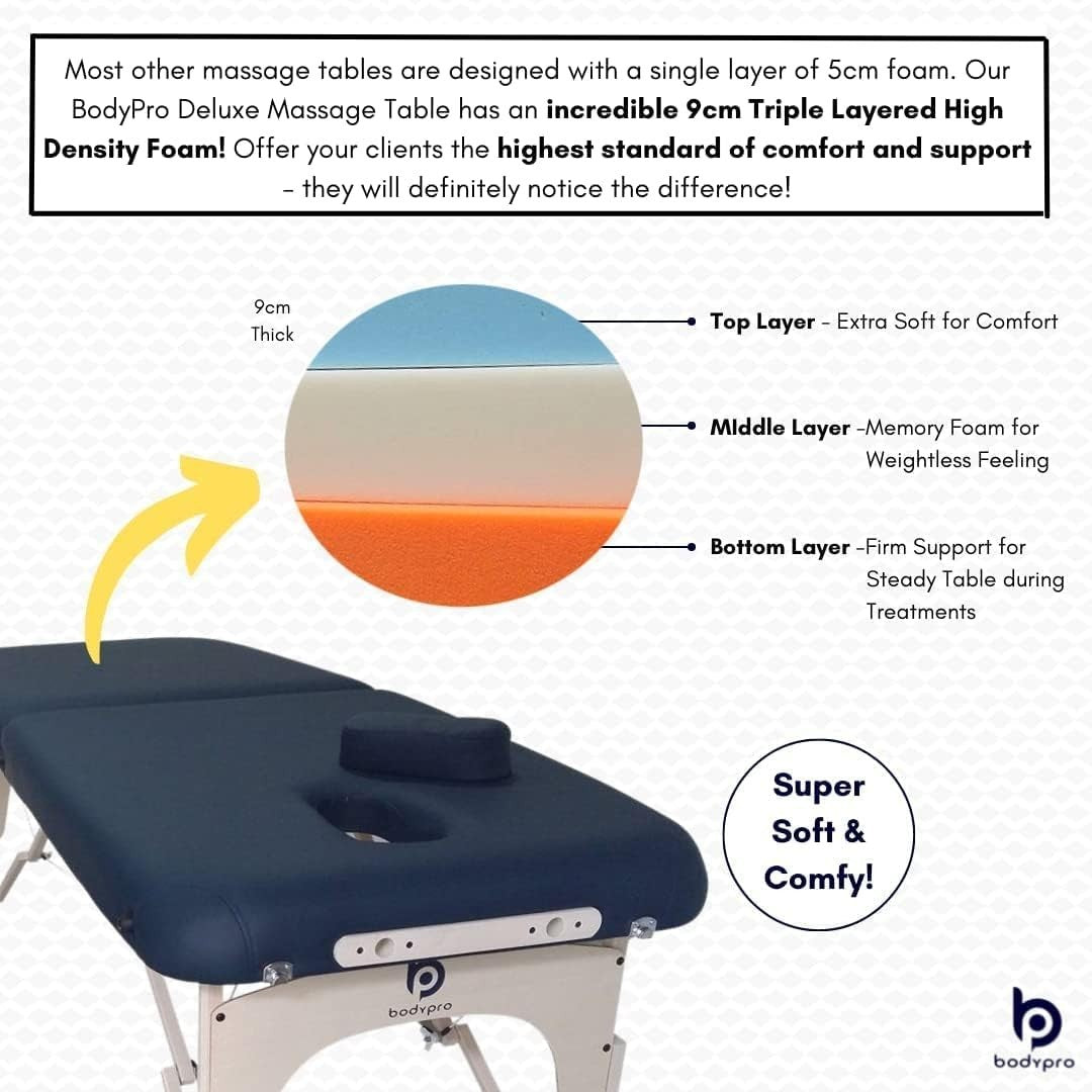 Lightweight Foldaway Massage Bed Portable Therapy Table Height Adjustable