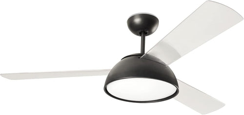FORLIGHT Gregal LED Ceiling Fan, Black, 3 Blades, 5-Speed, Remote, Timer