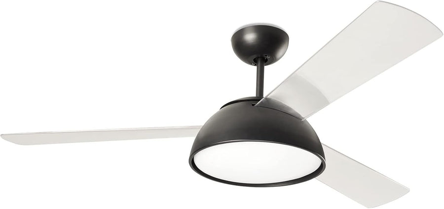 FORLIGHT Gregal LED Ceiling Fan, Black, 3 Blades, 5-Speed, Remote, Timer