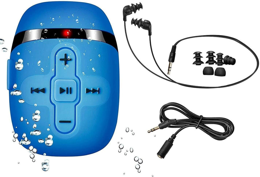 Waterproof 8GB MP3 Player for Swimming Underwater Headphones Blue
