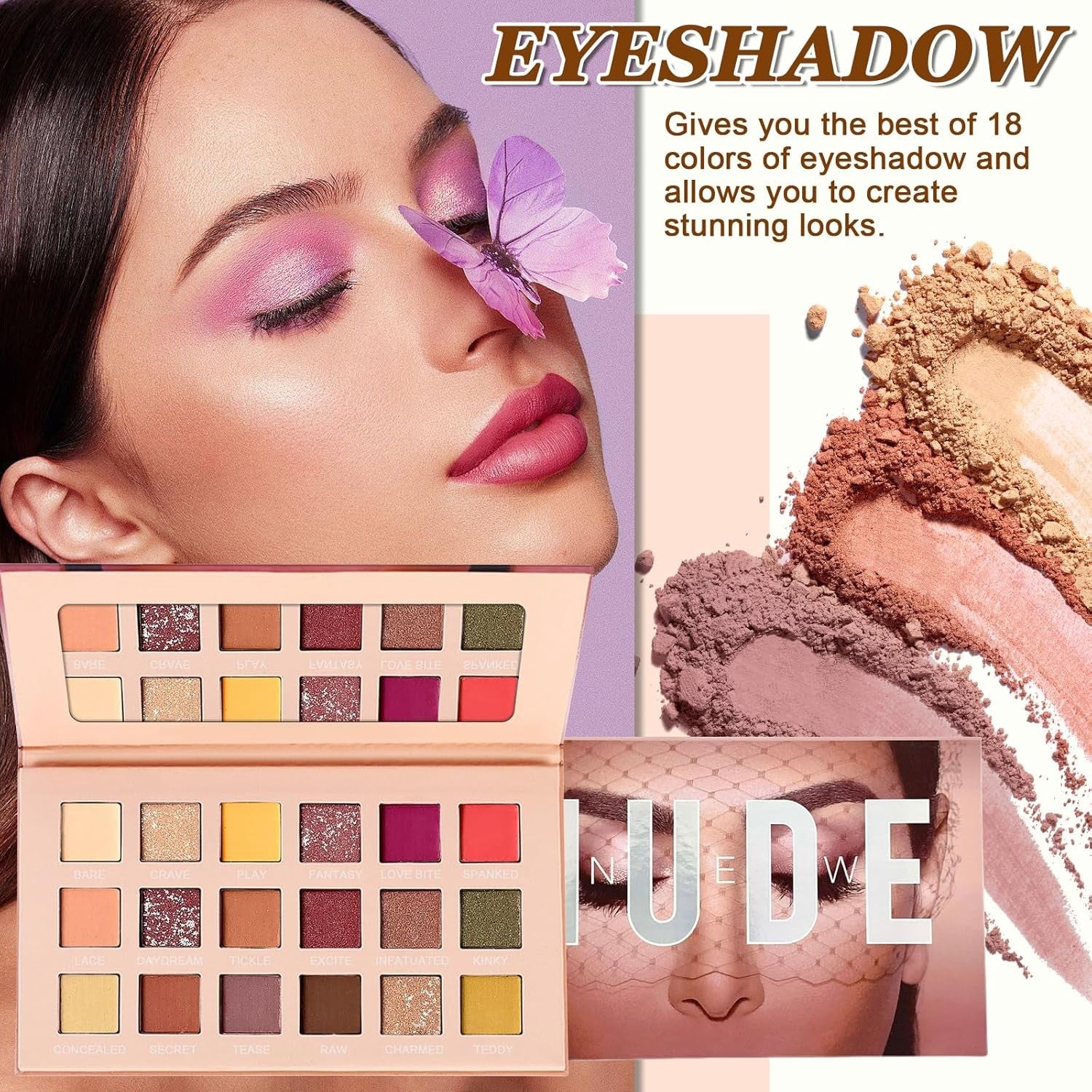 45PCS All-in-One Makeup Kit – Eyeshadow, Lipstick, Brushes & More