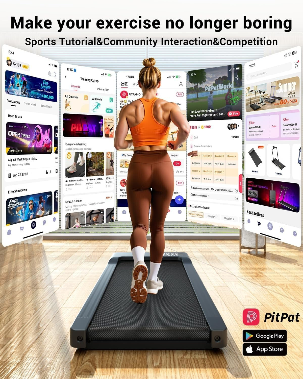 Under Desk Walking Treadmill – Quiet, Shock-Absorbing, App-Controlled, Portable