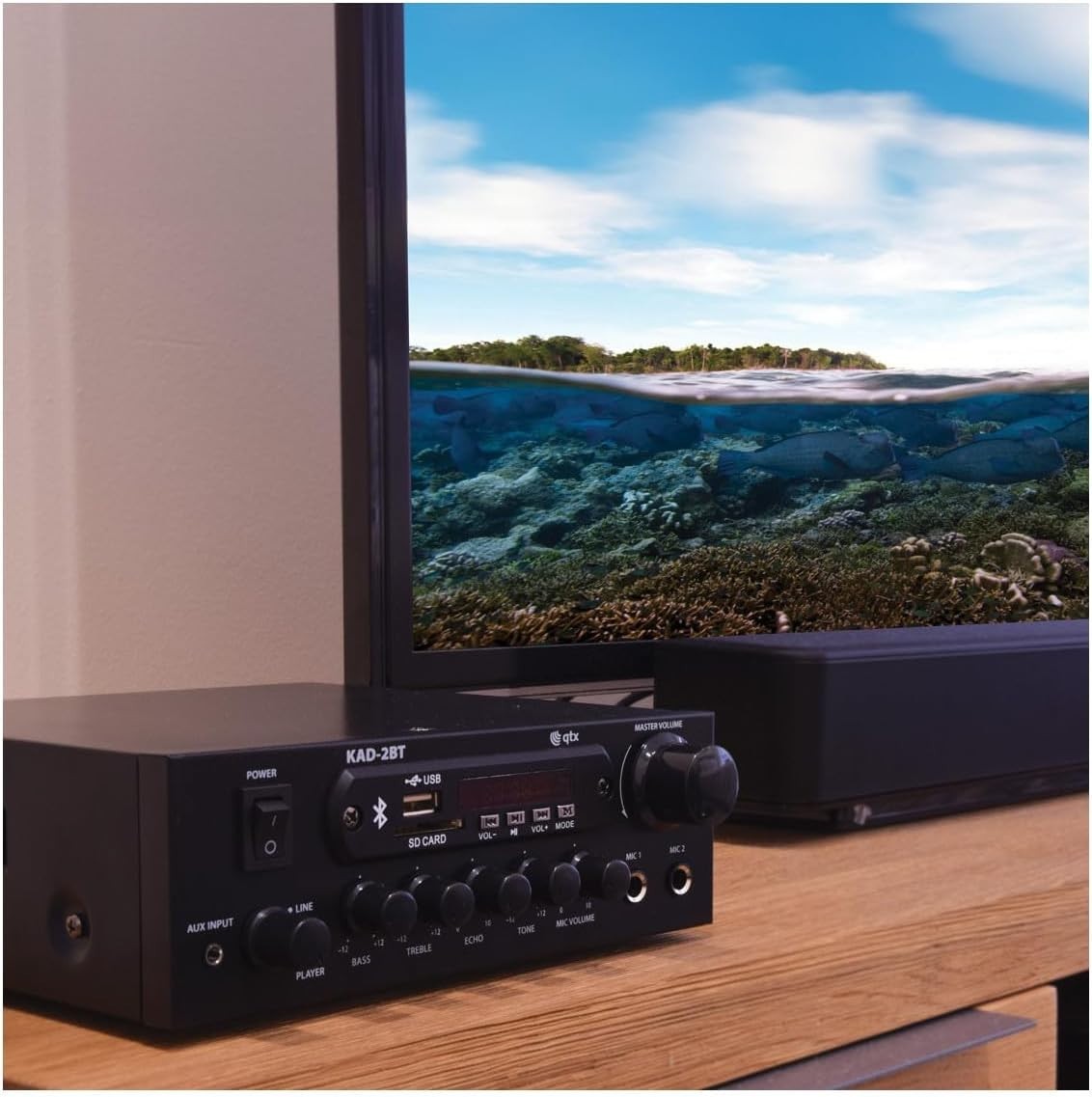 Bluetooth Stereo Amplifier 110W HiFi Receiver USB SD FM Karaoke AV Amp