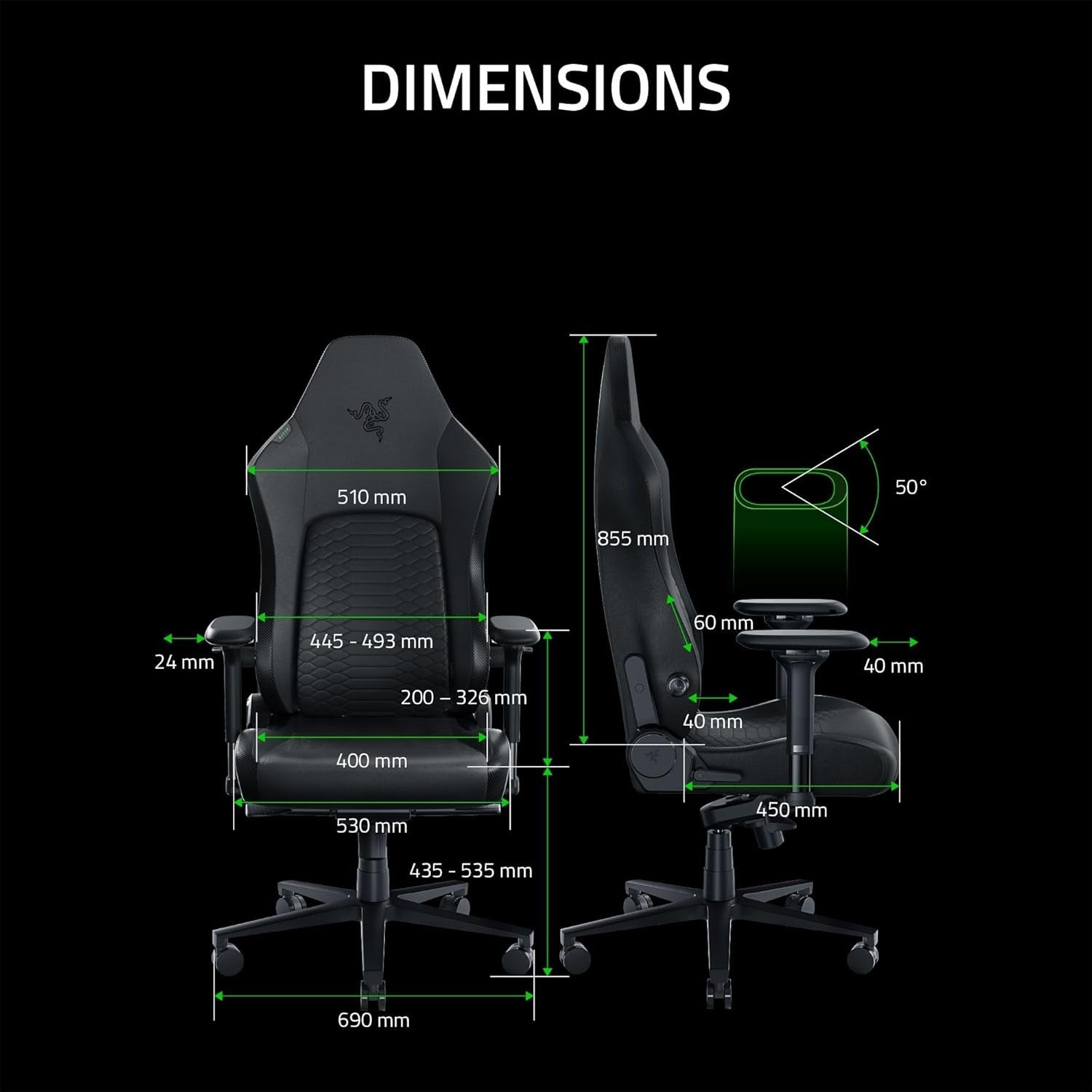 Premium Gaming Chair Adaptive Lumbar 4D Armrests EPU Leather
