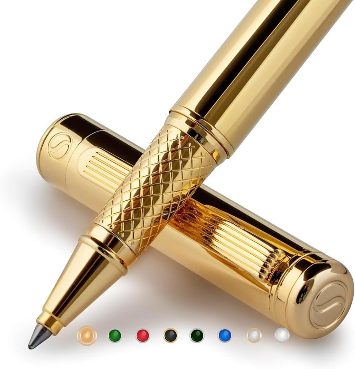 Luxury Gold Rollerball Pen 24K Plated Medium Black Ink Gift
