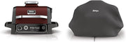 Electric BBQ Grill Smoker Air Fryer 7-in-1 Wood Pellets + Cover Red Black