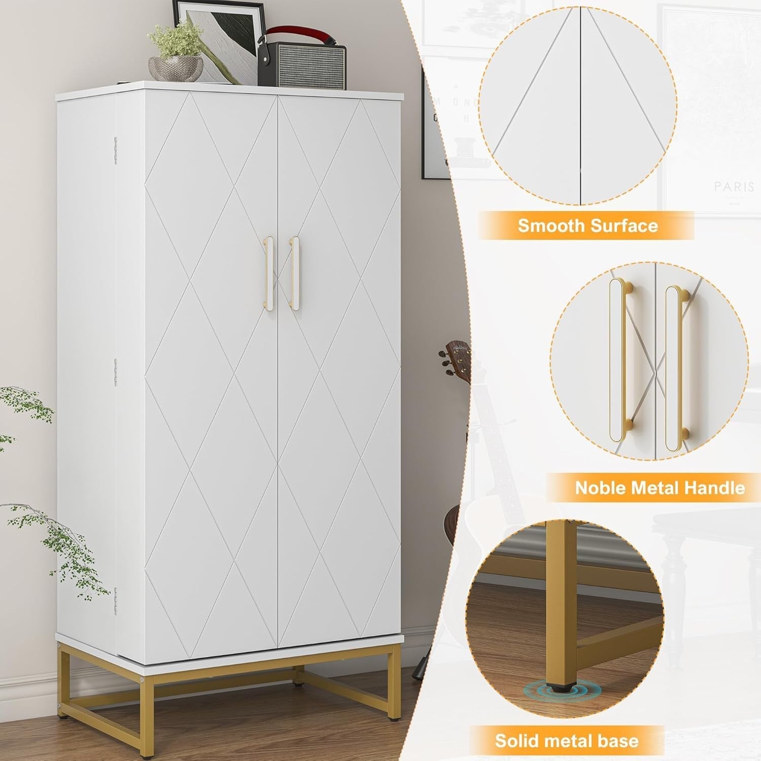 Kitchen Pantry Cupboard Cabinet Gold Adjustable Storage Organizer