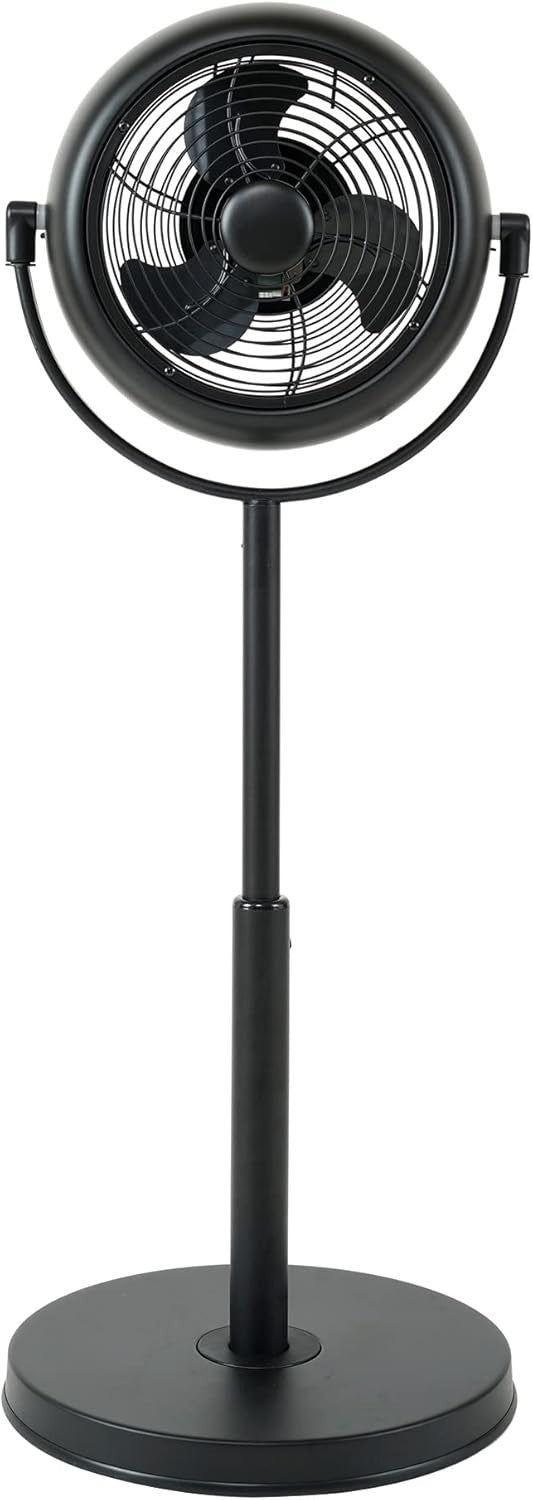 8" Retro Pedestal Stand Fan 3-Speed Adjustable 360° Rotating Quiet Desk Cooling