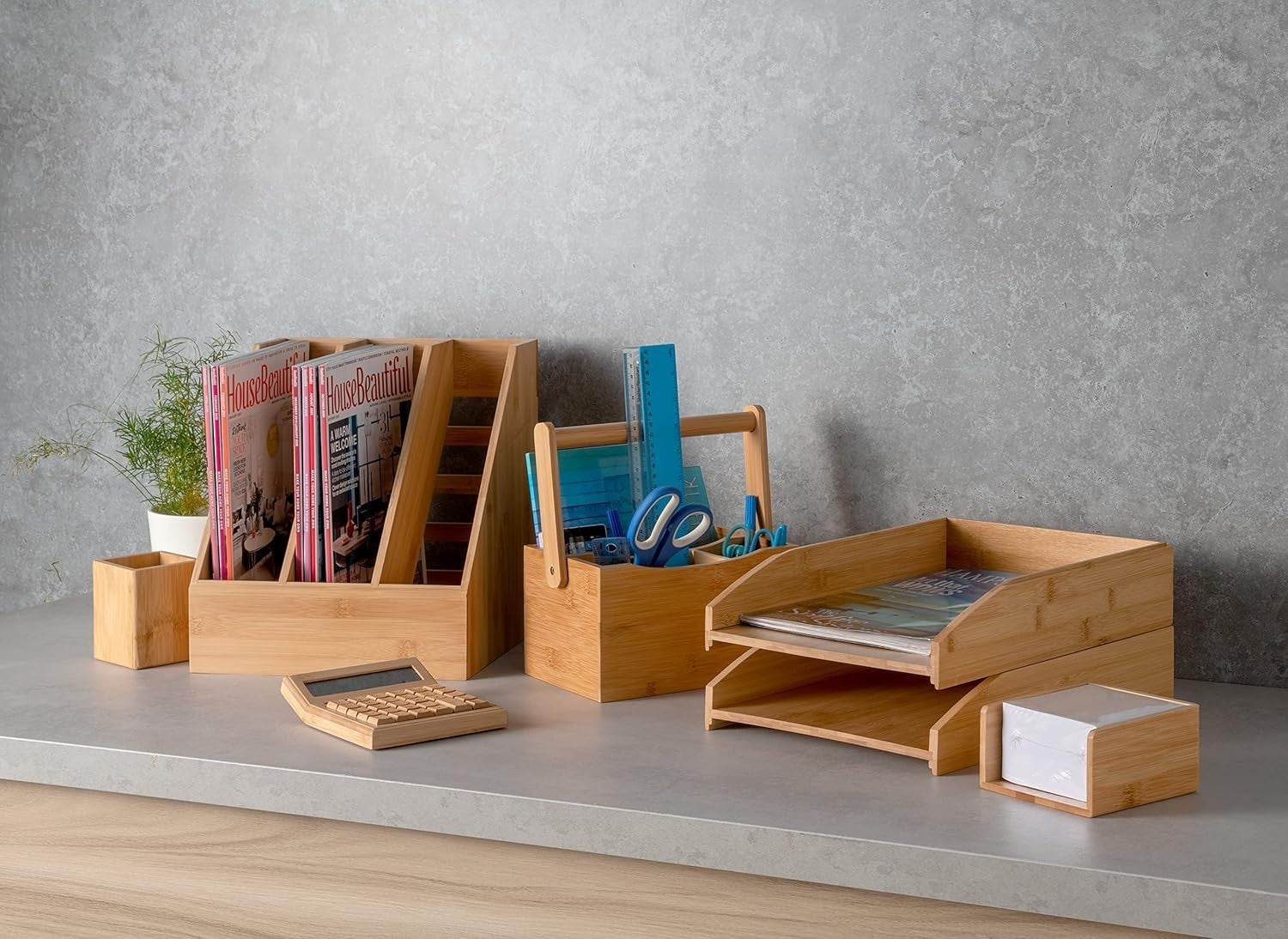 Stackable Bamboo Letter Tray 3-Pack | Desk File Organiser A4 Paper Storage