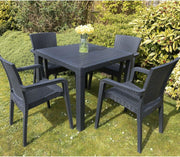 4 Seat Rattan Garden Patio Set Outdoor Dining Table Chairs Weatherproof