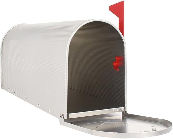 Lockable Aluminium Mailbox with Stand Mount Secure Post Box White Finish