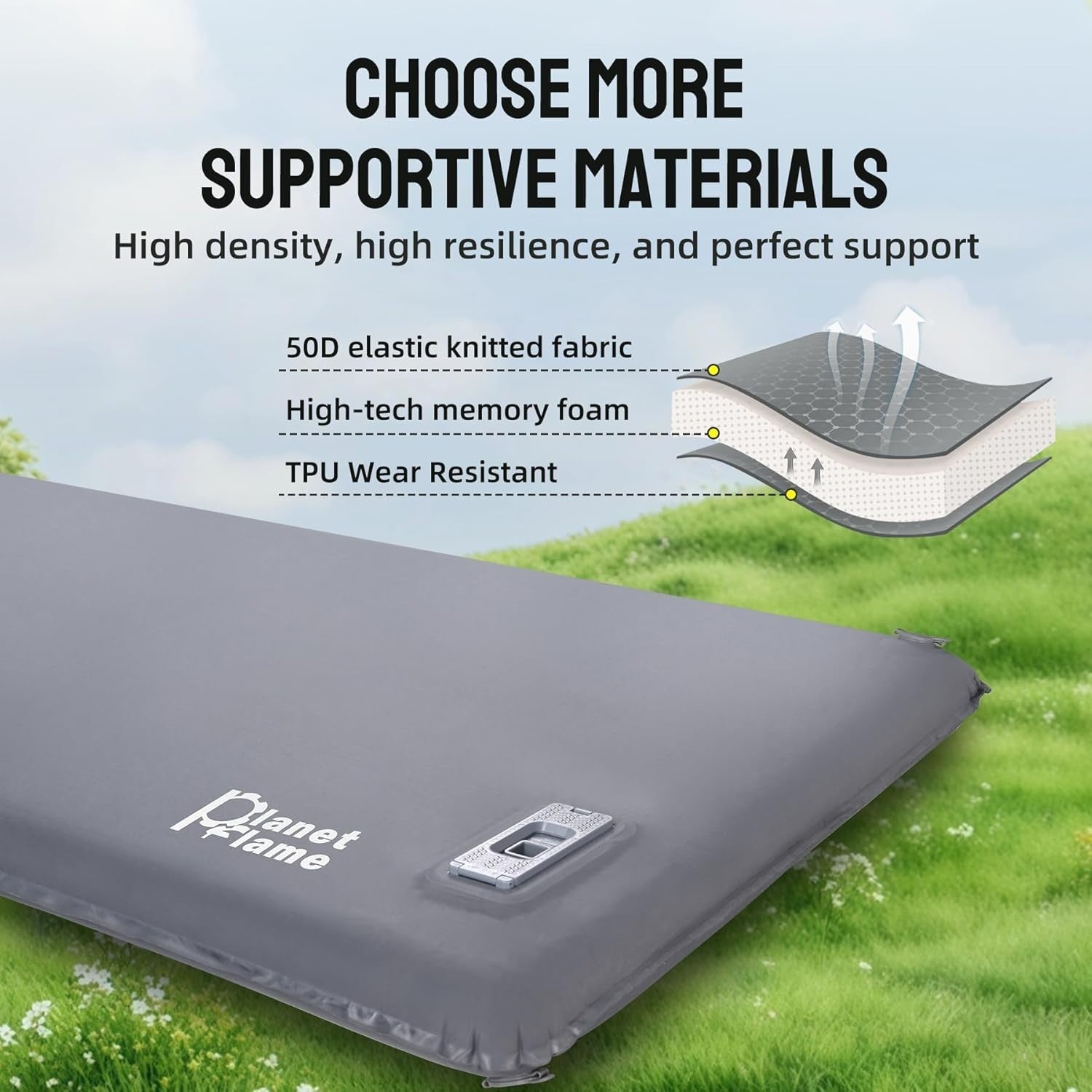 Self Inflating Camping Mat with Built-In Pump | Portable Air Mattress