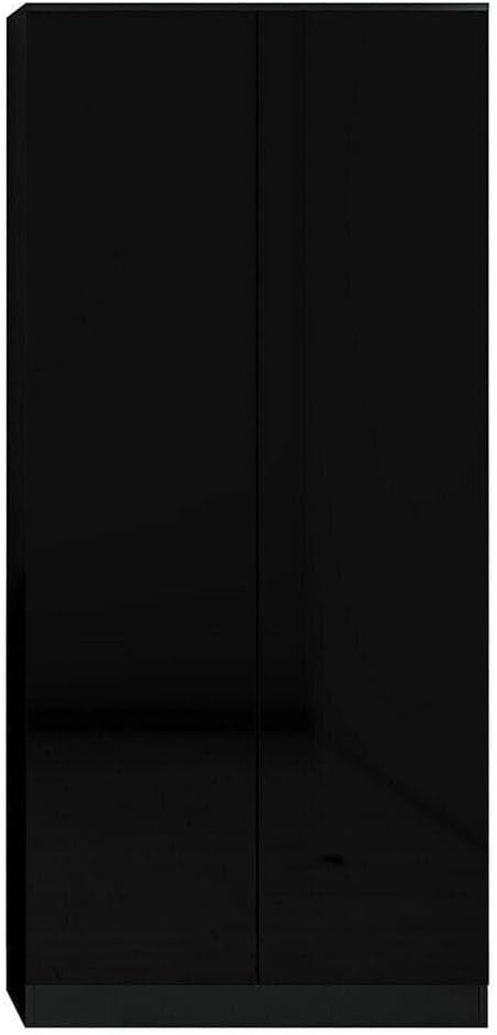 Modern 2-Door Bedroom Wardrobe Black, Scratch-Resistant, Ample Storage