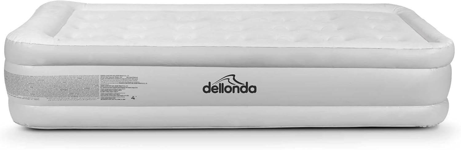 Single High Raised Inflatable Air Bed with Electric Pump & Flocked Surface