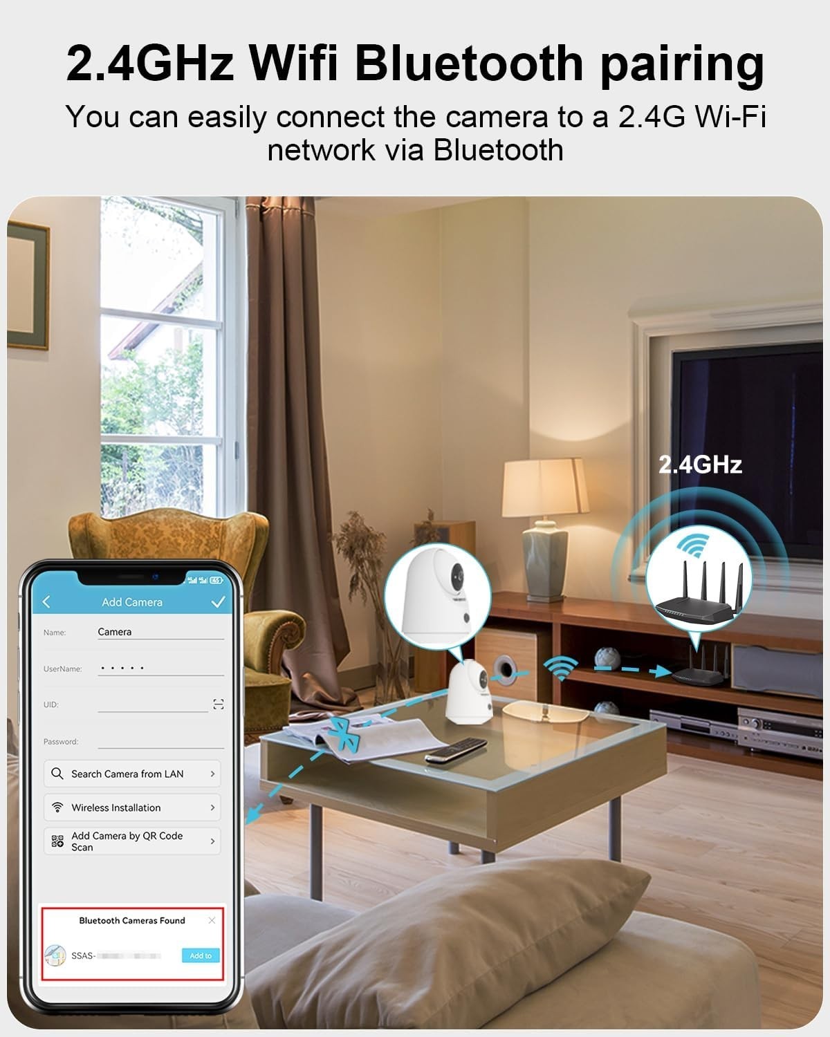 2K Indoor Security Camera Wireless Battery PTZ Pet Baby Monitor WiFi