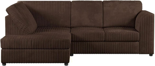 High Back Jumbo Cord L-Shape 4-Seater Corner Sofa – Durable Comfort & Style