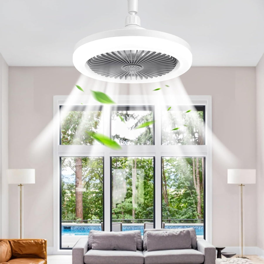 30W LED Ceiling Fan with Light, 3 Speeds, Dimmable, Remote & Timer – Grey