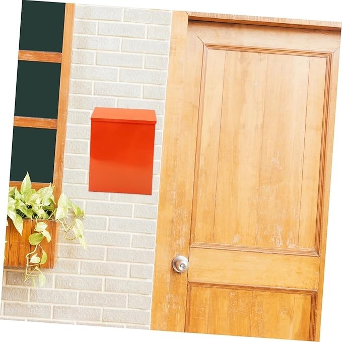 Wall Mounted Locking Mailbox Iron Vintage Post Box Outdoor Secure Letter Holder
