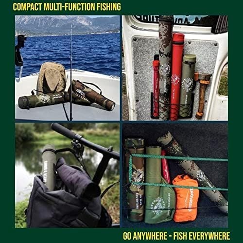 Compact Travel Fishing Rod – 6-Section Spin, Fresh & Saltwater, 2 Tips