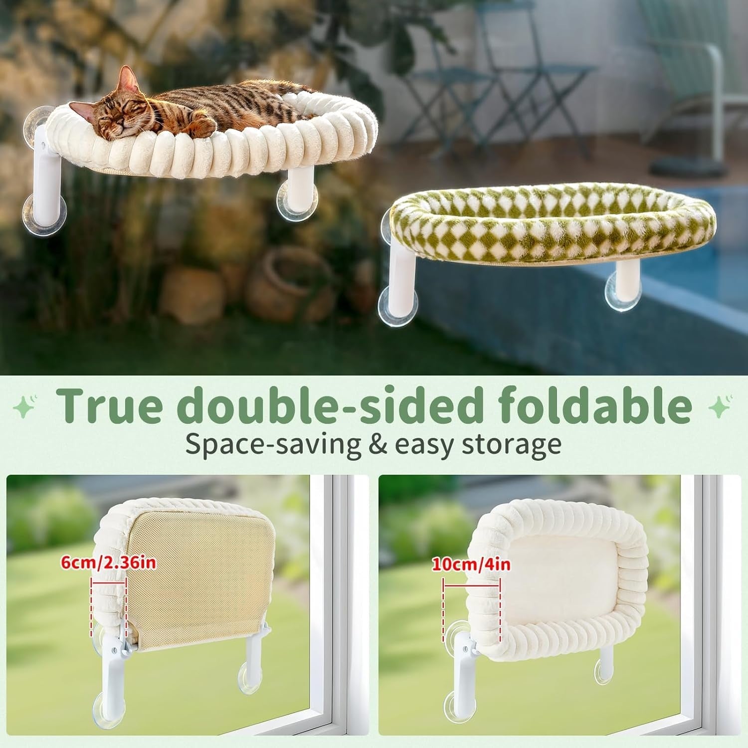 Cat Window Perch Bed Foldable Suction Cup Hammock Washable Cushion