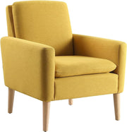 Comfy Linen Armchair for Living Room Bedroom Lounge Mustard Yellow