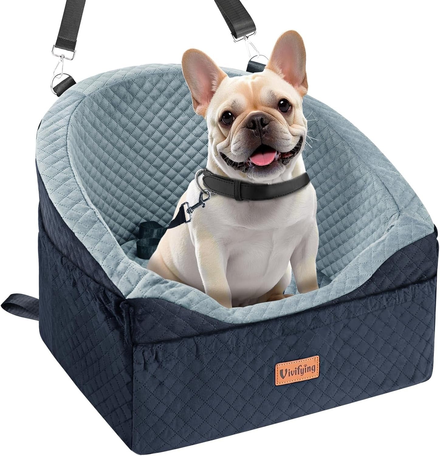 Dog Booster Car Seat Memory Foam Washable Elevated Travel Bed Black