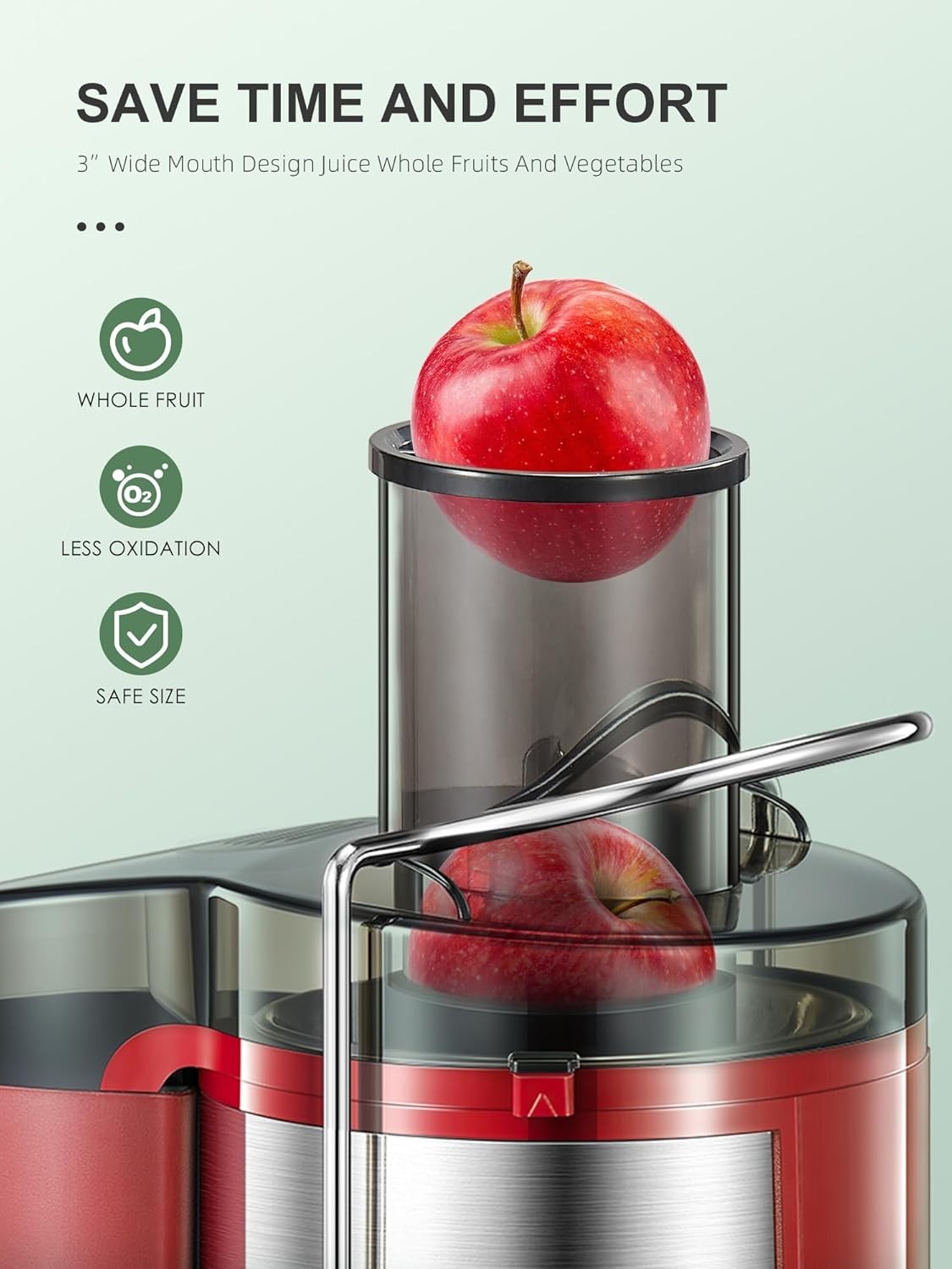 800W Centrifugal Juicer 3in Wide Mouth 2 Speed Whole Fruit
