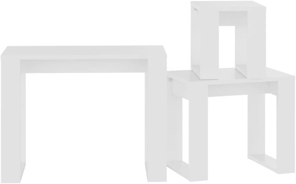 Space Saving Coffee Table White Modern Rectangular Engineered Wood 11.9kg