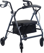 Lightweight 4 Wheel Rollator Walker with Seat Backrest Folding Adjustable
