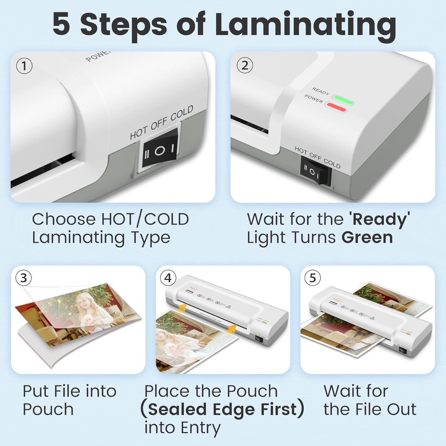 A4 Laminator Machine Fast Quiet High Speed Built-In Cutter Corner Rounder