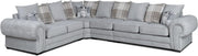 Grey 6 Seater Corner Sofa L-Shape Couch Scatter Back Cinema Lounge Suite