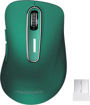 Dark Green Wireless Mouse 1400 DPI USB 2.4G 5-Button Laptop PC