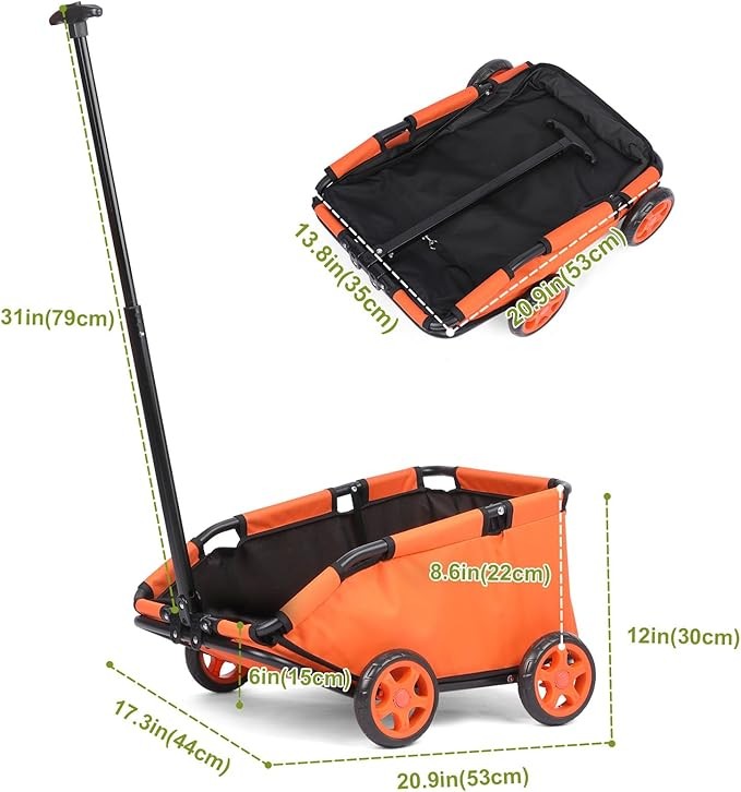 Dog Stroller Foldable Pet Wagon Pull Handle Wheels Travel Carrier