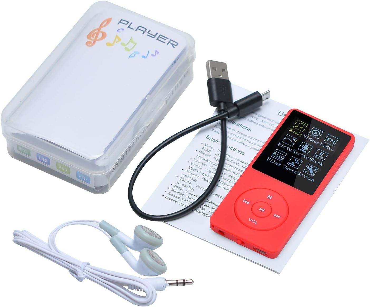 8GB MP3 Player Slim Portable 70H Lossless Sound 64GB