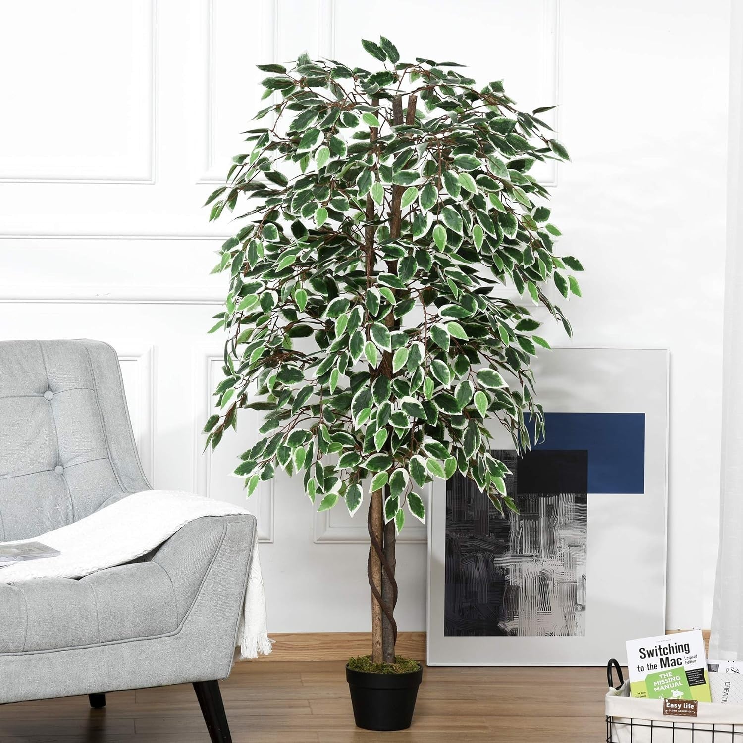 Artificial Ficus Tree 160cm Faux Green Silk Plant Potted Indoor Home Decor