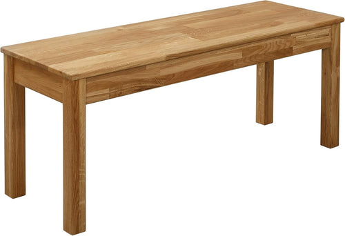 Oak Solid Wood Dining Bench Tomas - Durable Modern Wooden Seat 100x35x45cm