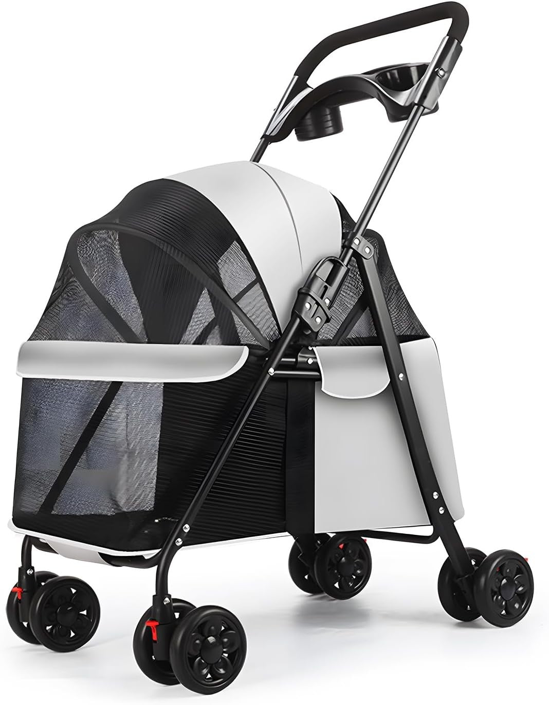 Pet Stroller for Small Medium Dogs Cats Foldable 4 Wheel Travel Pushchair
