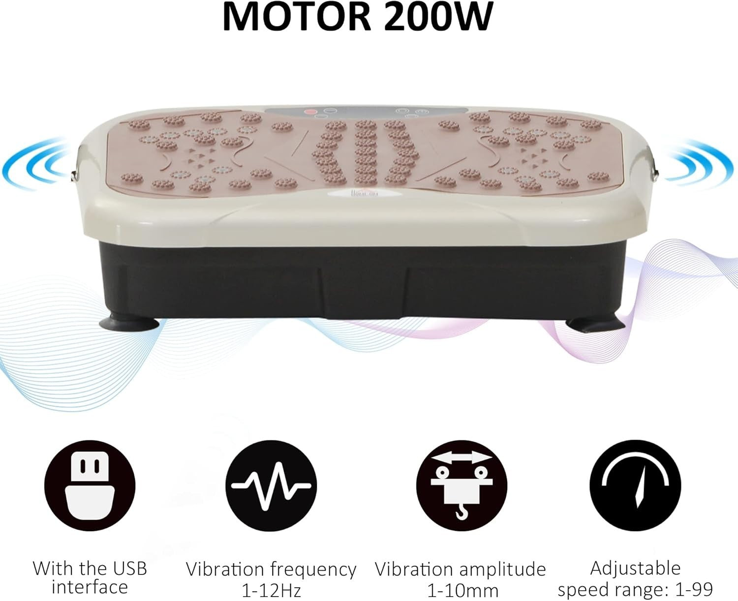 Quiet Vibration Plate Exercise Machine 99 Speeds Remote Lymphatic Trainer